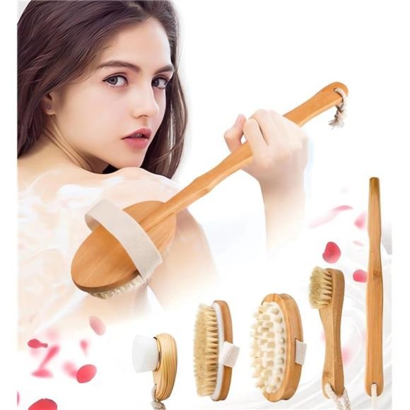 Dry Brushing Body Brush Set for Lymphatic Drainage and Cellulite Treatment